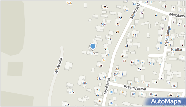 Biłgoraj, Moniuszki Stanisława, 37a, mapa Biłgoraj