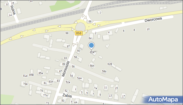 Biłgoraj, Moniuszki Stanisława, 62A, mapa Biłgoraj