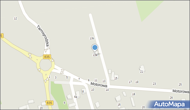 Biłgoraj, Motorowa, 13a, mapa Biłgoraj