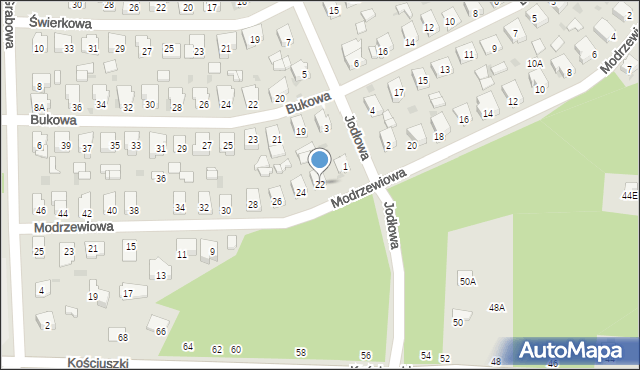 Blachownia, Modrzewiowa, 22, mapa Blachownia