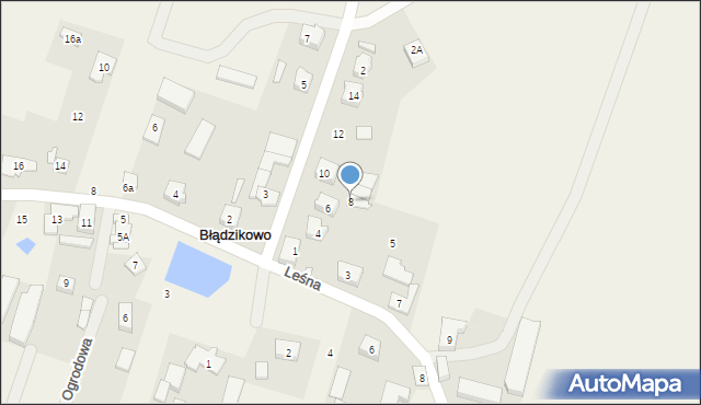 Błądzikowo, Morska, 8, mapa Błądzikowo