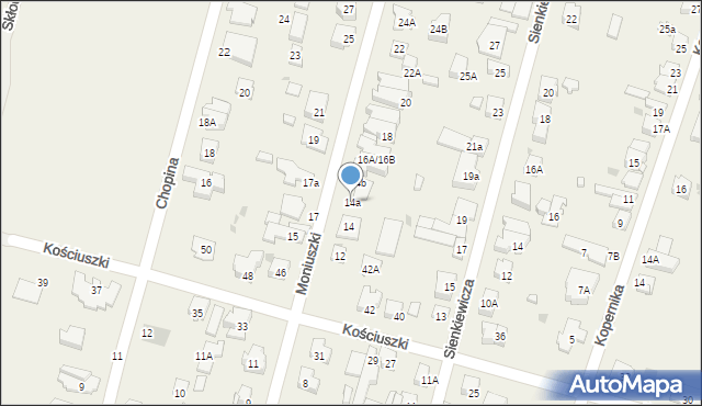 Blizne Jasińskiego, Moniuszki Stanisława, 14a, mapa Blizne Jasińskiego
