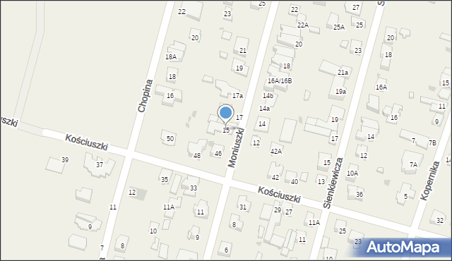 Blizne Jasińskiego, Moniuszki Stanisława, 15, mapa Blizne Jasińskiego