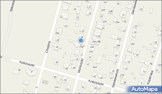 Blizne Jasińskiego, Moniuszki Stanisława, 17a, mapa Blizne Jasińskiego