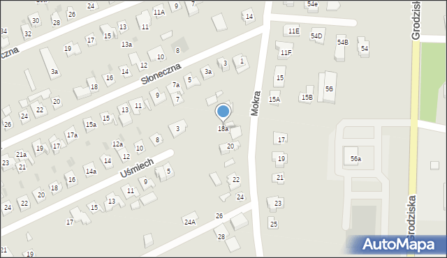 Błonie, Mokra, 18a, mapa Błonie