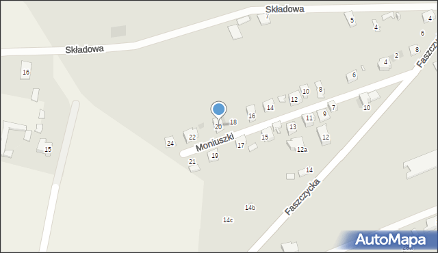 Błonie, Moniuszki Stanisława, 20, mapa Błonie