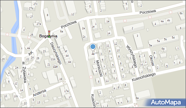 Bogatynia, Moniuszki Stanisława, 4a, mapa Bogatynia