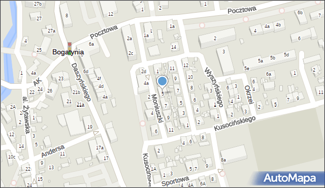 Bogatynia, Moniuszki Stanisława, 5, mapa Bogatynia