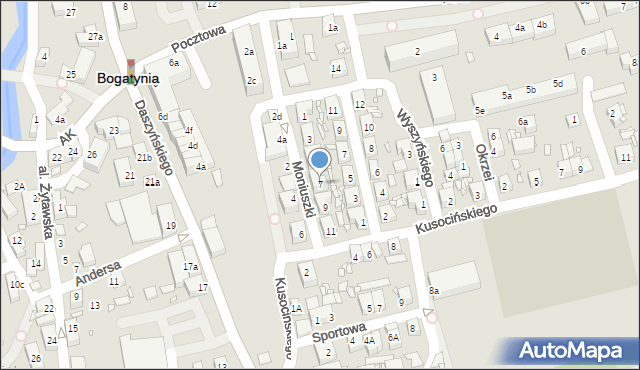 Bogatynia, Moniuszki Stanisława, 7, mapa Bogatynia