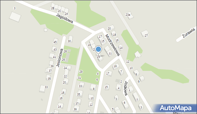 Bolesławiec, Modrzewiowa, 23, mapa Bolesławca