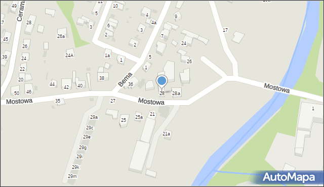 Bolesławiec, Mostowa, 28, mapa Bolesławca