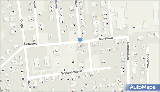 Bolszewo, Morelowa, 2, mapa Bolszewo