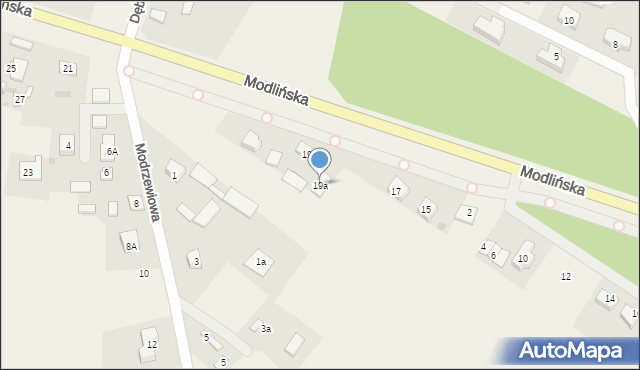 Boża Wola, Modlińska, 19a, mapa Boża Wola