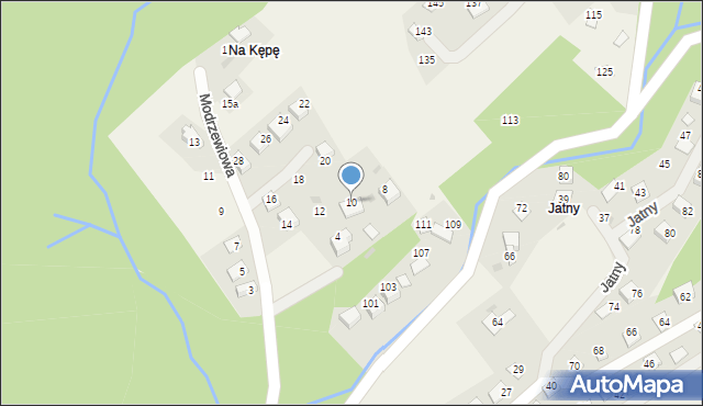 Brenna, Modrzewiowa, 10, mapa Brenna