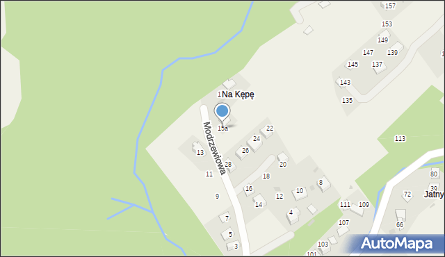 Brenna, Modrzewiowa, 15a, mapa Brenna