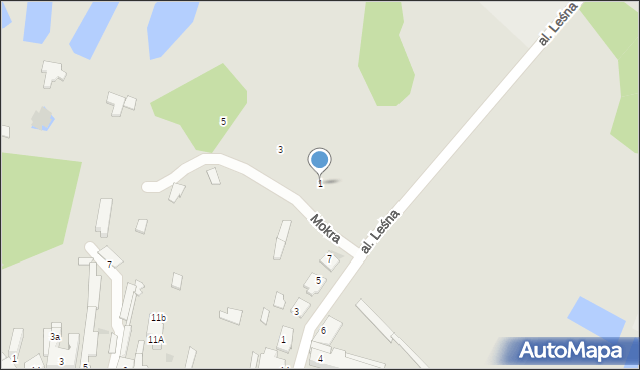 Brodnica, Mokra, 1, mapa Brodnica