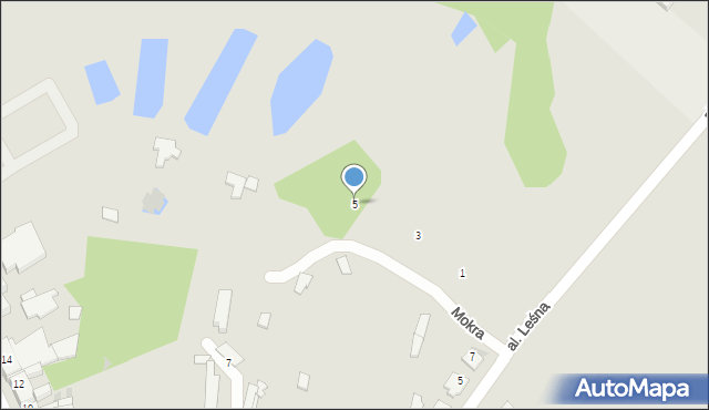 Brodnica, Mokra, 5, mapa Brodnica