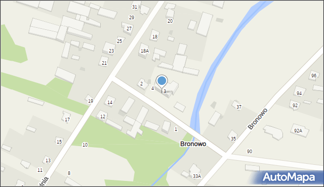 Bronowo, Mostowa, 5, mapa Bronowo