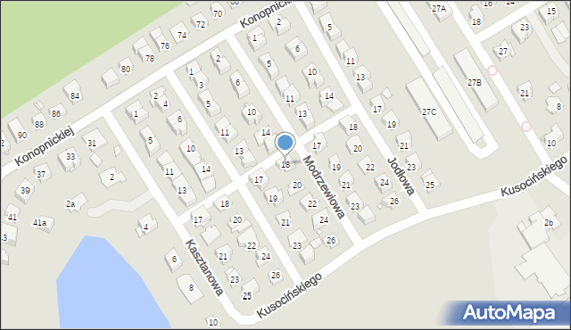 Brzeg, Modrzewiowa, 18, mapa Brzeg