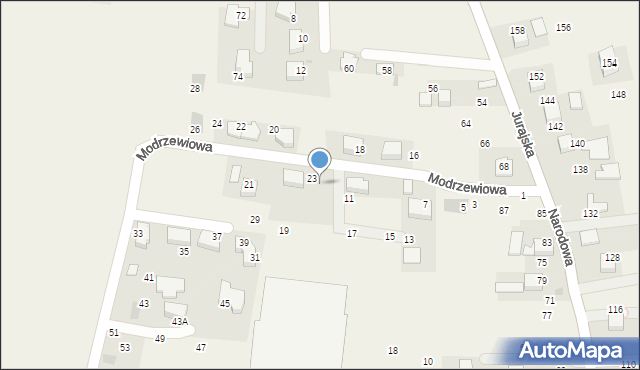 Brzezie, Modrzewiowa, 25, mapa Brzezie