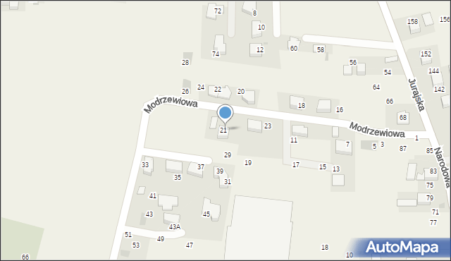 Brzezie, Modrzewiowa, 27, mapa Brzezie