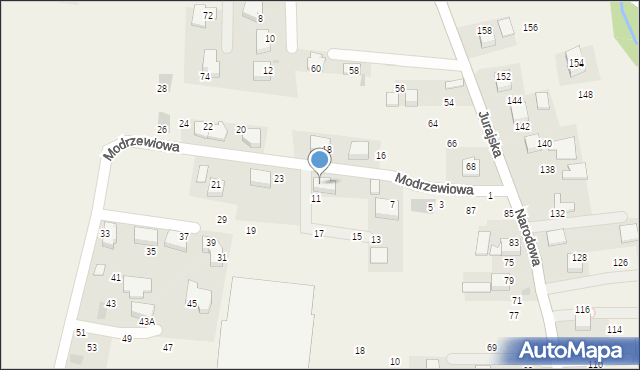 Brzezie, Modrzewiowa, 9, mapa Brzezie
