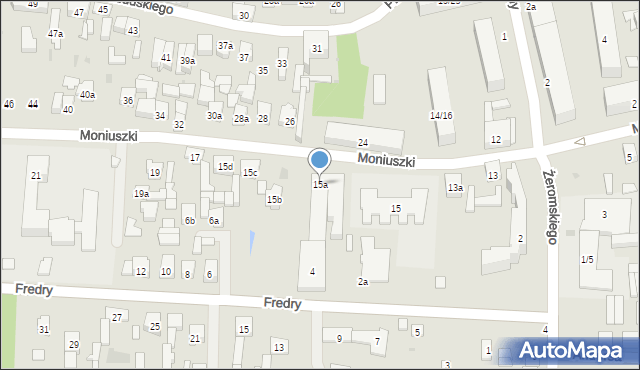 Brzeziny, Moniuszki Stanisława, 15a, mapa Brzeziny