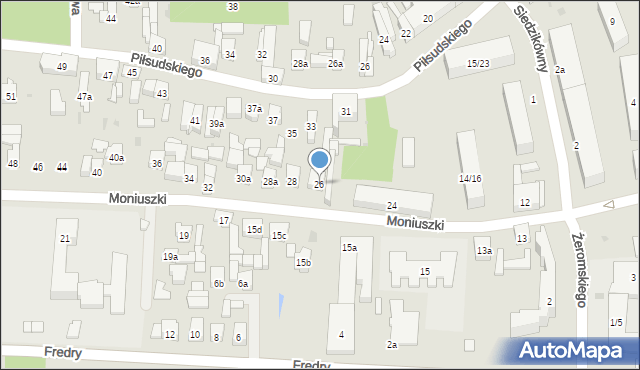 Brzeziny, Moniuszki Stanisława, 26, mapa Brzeziny