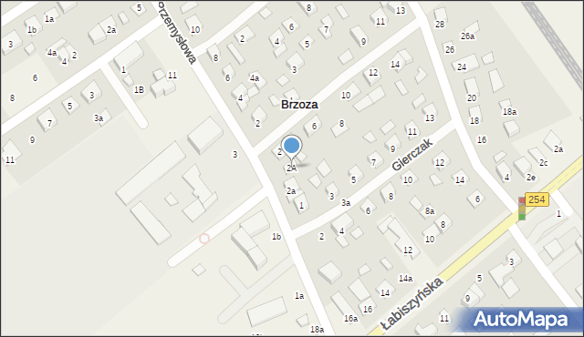 Brzoza, Modrakowa, 2A, mapa Brzoza