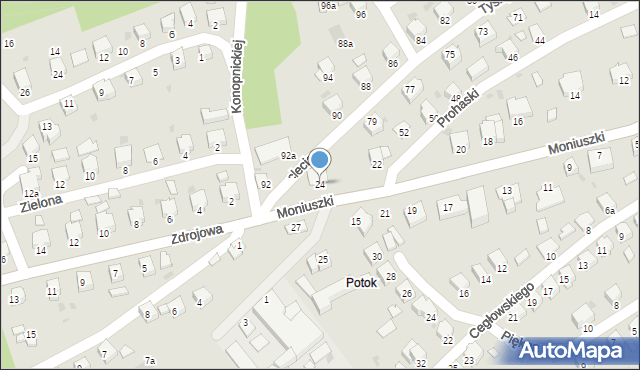 Brzozów, Moniuszki Stanisława, 24, mapa Brzozów