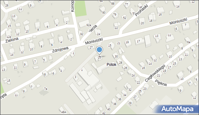 Brzozów, Moniuszki Stanisława, 25, mapa Brzozów