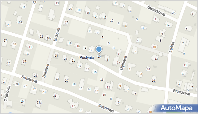 Brzozówka, Modrzewiowa, 10, mapa Brzozówka