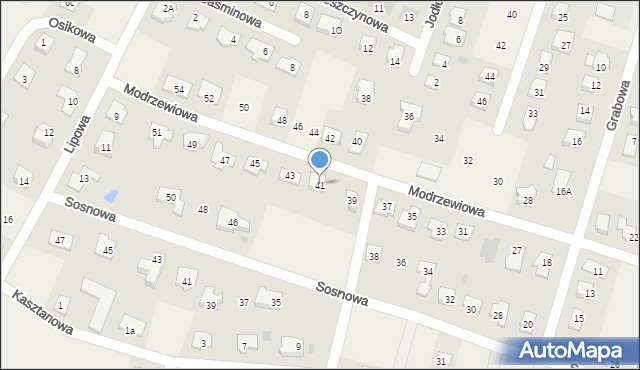 Brzozówka, Modrzewiowa, 41, mapa Brzozówka