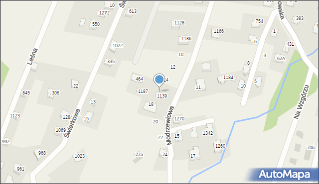 Buczkowice, Modrzewiowa, 16, mapa Buczkowice