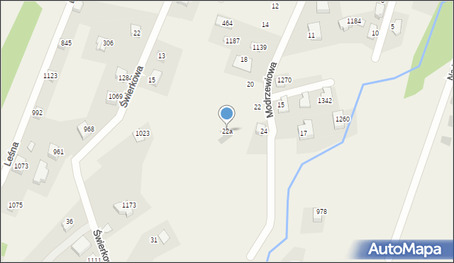 Buczkowice, Modrzewiowa, 22a, mapa Buczkowice