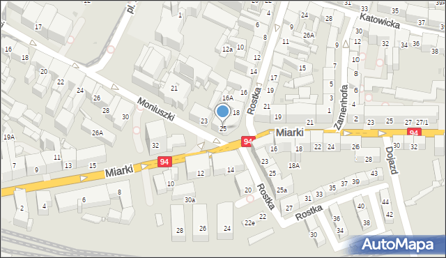 Bytom, Moniuszki Stanisława, 25, mapa Bytomia