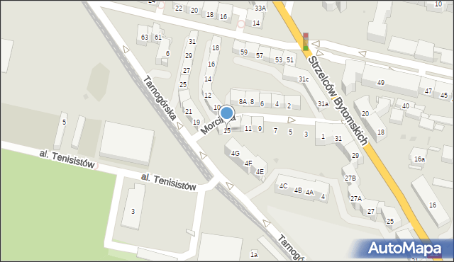 Bytom, Morcinka Gustawa, 15, mapa Bytomia