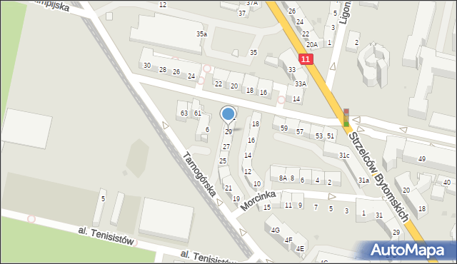 Bytom, Morcinka Gustawa, 29, mapa Bytomia