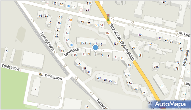 Bytom, Morcinka Gustawa, 7, mapa Bytomia