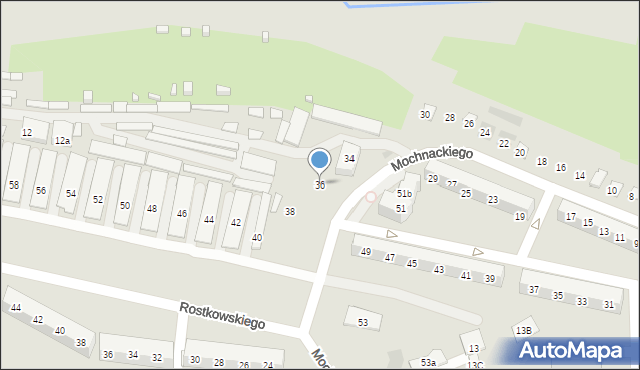 Bytom, Mochnackiego Maurycego, 36, mapa Bytomia