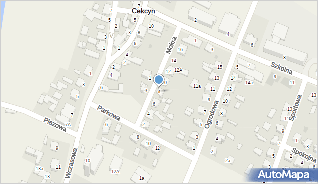 Cekcyn, Mokra, 8, mapa Cekcyn