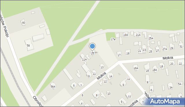 Celestynów, Mokra, 15, mapa Celestynów