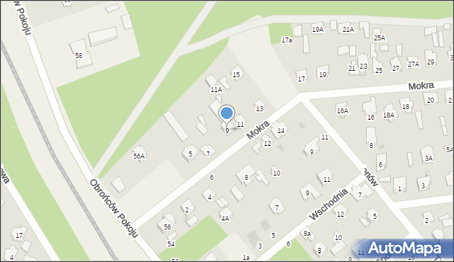 Celestynów, Mokra, 9, mapa Celestynów