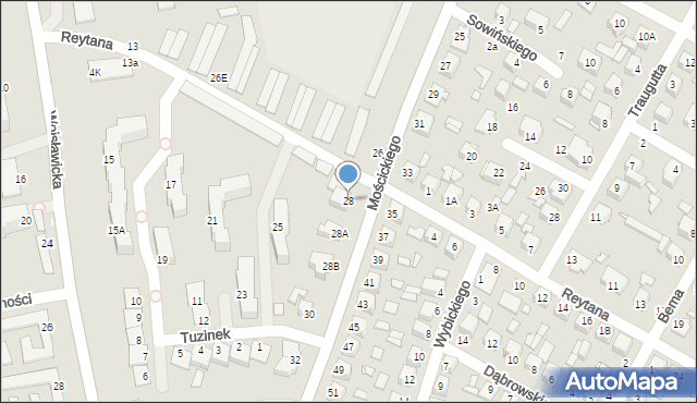 Chełm, Mościckiego Ignacego, 28, mapa Chełma