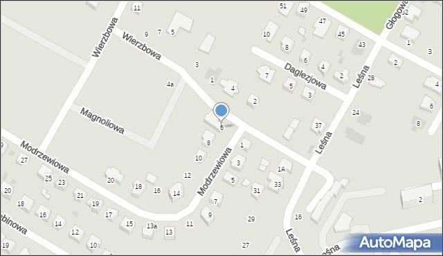 Chojnice, Modrzewiowa, 6, mapa Chojnic