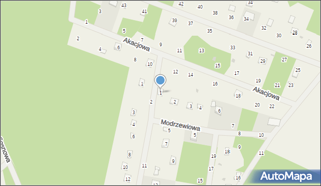 Chorzeszów, Modrzewiowa, 1, mapa Chorzeszów