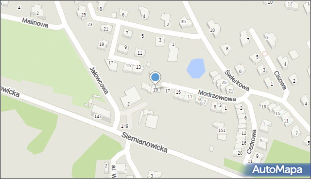 Chorzów, Modrzewiowa, 19, mapa Chorzów