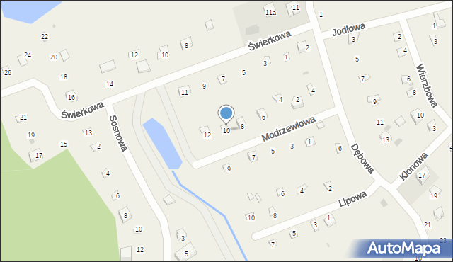 Chrzanowo, Modrzewiowa, 10, mapa Chrzanowo