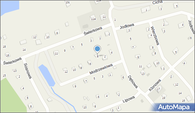 Chrzanowo, Modrzewiowa, 4, mapa Chrzanowo