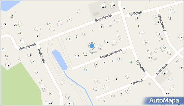 Chrzanowo, Modrzewiowa, 8, mapa Chrzanowo